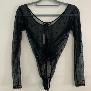Victoria's Secret Black Sheer Bodysuit